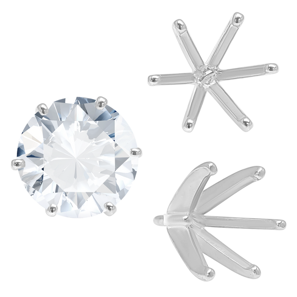 ITI NYC Six Prong Round Heavy High Tiffany Settings With Peg in Sterling Silver (Casting) (3.25 mm - 9.25 mm)