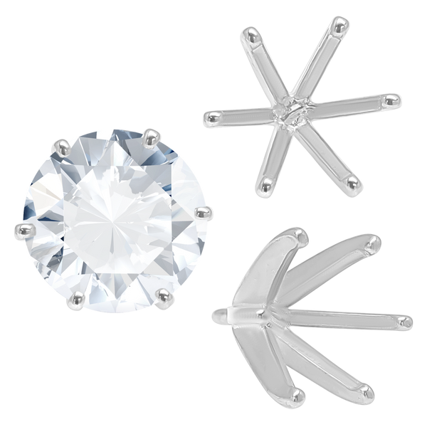 ITI NYC Six Prong Round Heavy High Tiffany Settings With Peg in Sterling Silver (Casting) (3.25 mm - 9.25 mm)