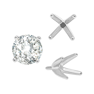 ITI NYC Four Prong Tiffany Medium Setting With Peg in Sterling Silver (Casting) (3.00 mm - 6.50 mm)