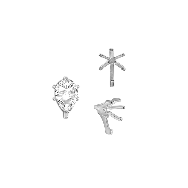 ITI NYC Six Prong Pear Shape Tiffany Settings With Peg in 14K Gold (3.00 x 1.75 mm - 15.00 x 9.00 mm)