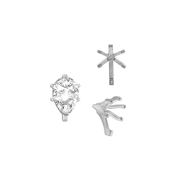 ITI NYC Six Prong Pear Shape Tiffany Settings With Peg in 14K Gold (3.00 x 1.75 mm - 15.00 x 9.00 mm)