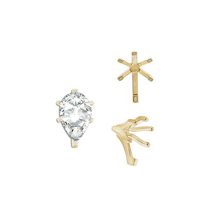 ITI NYC Six Prong Pear Shape Tiffany Settings With Peg in 18K Gold (4.25 x 2.50 mm - 9.75 x 6.50 mm)