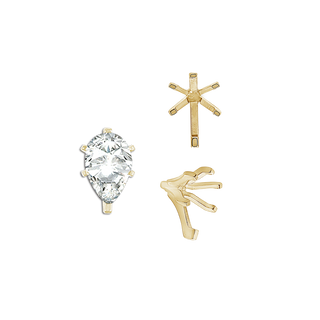 ITI NYC Six Prong Pear Shape Tiffany Settings With Peg in 14K Gold (4.50 x 2.75 mm - 15.00 x 9.00 mm)