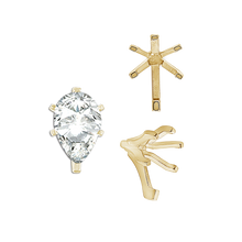 Load image into Gallery viewer, ITI NYC Six Prong Pear Shape Tiffany Settings With Peg in 14K Gold (3.00 x 1.75 mm - 15.00 x 9.00 mm)

