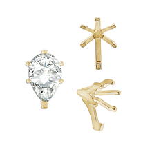 Load image into Gallery viewer, ITI NYC Six Prong Pear Shape Tiffany Settings With Peg in 14K Gold (3.00 x 1.75 mm - 15.00 x 9.00 mm)
