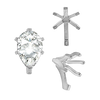 ITI NYC Six Prong Pear Shape Tiffany Settings With Peg in Sterling Silver (4.50 x 2.75 mm - 15.00 x 9.00 mm)