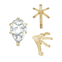 Load image into Gallery viewer, ITI NYC Six Prong Pear Shape Tiffany Settings With Peg in 14K Gold (3.00 x 1.75 mm - 15.00 x 9.00 mm)
