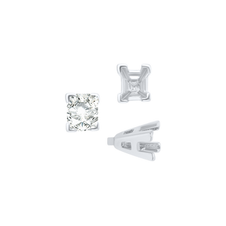 ITI NYC V-End Emerald Shape Solitaire Settings With Peg in Sterling Silver (4.50 x 3.50 mm - 8.50 x 7.00 mm)