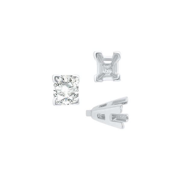 ITI NYC V-End Emerald Shape Solitaire Settings With Peg in 18K Gold (4.50 x 3.50 mm - 8.50 x 7.00 mm)