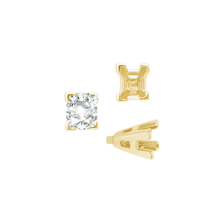 ITI NYC V-End Emerald Shape Solitaire Settings With Peg in 14K Gold (4.50 x 3.50 mm - 8.50 x 7.00 mm)