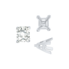 ITI NYC V-End Emerald Shape Solitaire Settings With Peg in Sterling Silver (4.50 x 3.50 mm - 8.50 x 7.00 mm)
