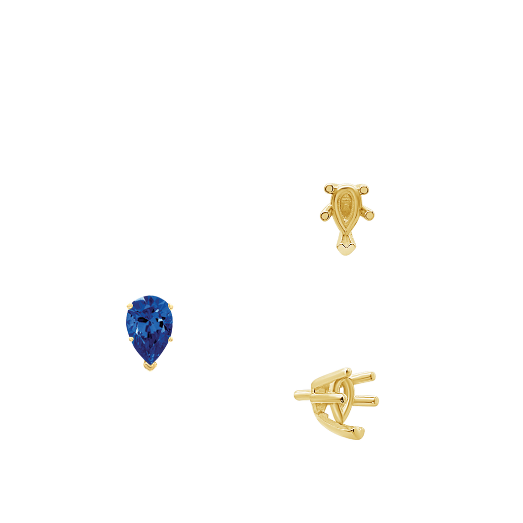 ITI NYC V-End Pear Shape Solitaire Settings With Peg in 14K Gold (5.00 x 3.00 mm - 15.00 x 9.00 mm)