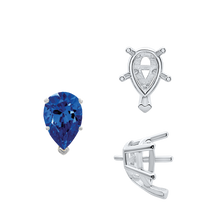 Load image into Gallery viewer, ITI NYC V-End Pear Shape Solitaire Settings With Peg in 14K Gold (5.00 x 3.00 mm - 15.00 x 9.00 mm)
