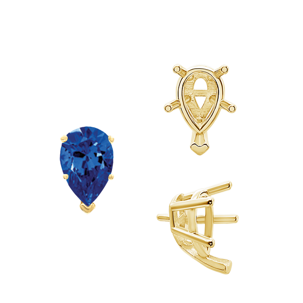 ITI NYC V-End Pear Shape Solitaire Settings With Peg in 14K Gold (5.00 x 3.00 mm - 14.00 x 9.00 mm)