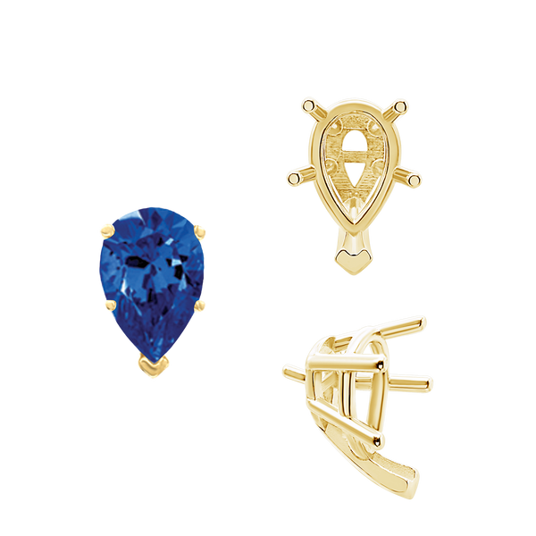 ITI NYC V-End Pear Shape Solitaire Settings With Peg in 14K Gold (5.00 x 3.00 mm - 14.00 x 9.00 mm)