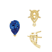 Load image into Gallery viewer, ITI NYC V-End Pear Shape Solitaire Settings With Peg in 14K Gold (5.00 x 3.00 mm - 15.00 x 9.00 mm)
