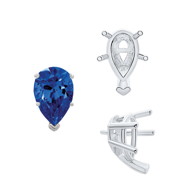 ITI NYC V-End Pear Shape Solitaire Settings With Peg in 14K Gold (5.00 x 3.00 mm - 15.00 x 9.00 mm)