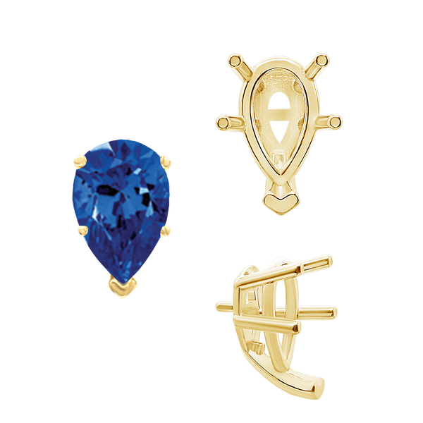 ITI NYC V-End Pear Shape Solitaire Settings With Peg in 14K Gold (5.00 x 3.00 mm - 15.00 x 9.00 mm)