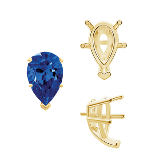 ITI NYC V-End Pear Shape Solitaire Settings With Peg in 14K Gold (5.00 x 3.00 mm - 14.00 x 9.00 mm)