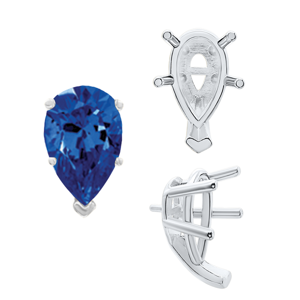 ITI NYC V-End Pear Shape Solitaire Settings With Peg in 14K Gold (5.00 x 3.00 mm - 15.00 x 9.00 mm)