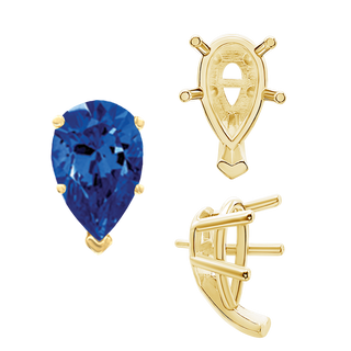 ITI NYC V-End Pear Shape Solitaire Settings With Peg in 14K Gold (5.00 x 3.00 mm - 15.00 x 9.00 mm)