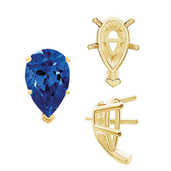 ITI NYC V-End Pear Shape Solitaire Settings With Peg in 14K Gold (5.00 x 3.00 mm - 15.00 x 9.00 mm)