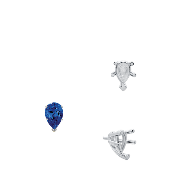 ITI NYC V-End Pear Shape Solitaire Settings With Peg in Sterling Silver (5.00 x 3.00 mm - 14.00 x 9.00 mm)