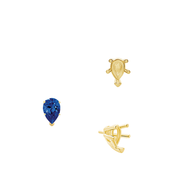 ITI NYC V-End Pear Shape Solitaire Settings With Peg in 14K Gold (5.00 x 3.00 mm - 15.00 x 9.00 mm)