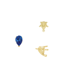 Load image into Gallery viewer, ITI NYC V-End Pear Shape Solitaire Settings With Peg in 14K Gold (5.00 x 3.00 mm - 15.00 x 9.00 mm)
