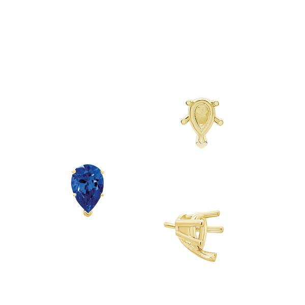 ITI NYC V-End Pear Shape Solitaire Settings With Peg in 14K Gold (5.00 x 3.00 mm - 15.00 x 9.00 mm)