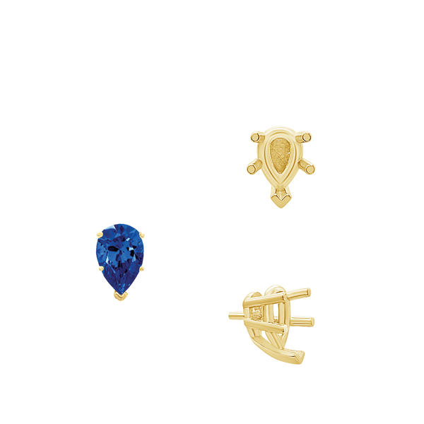 ITI NYC V-End Pear Shape Solitaire Settings With Peg in 14K Gold (5.00 x 3.00 mm - 15.00 x 9.00 mm)