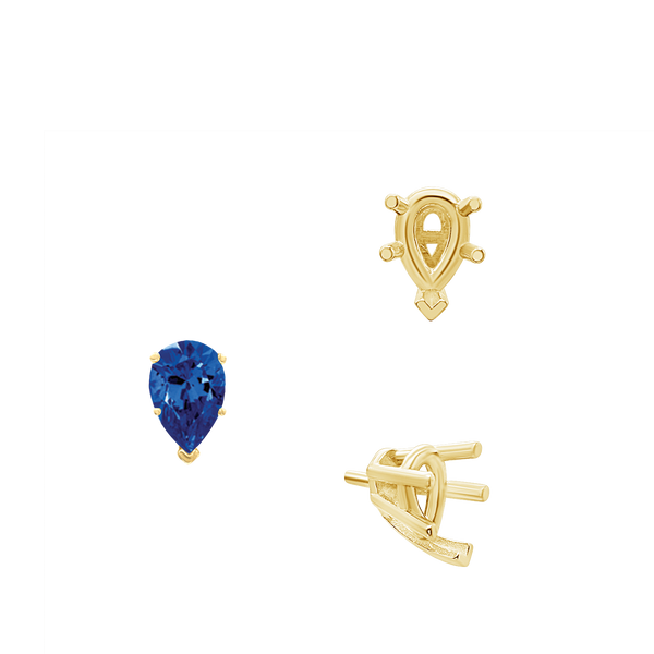 ITI NYC V-End Pear Shape Solitaire Settings With Peg in 14K Gold (5.00 x 3.00 mm - 15.00 x 9.00 mm)