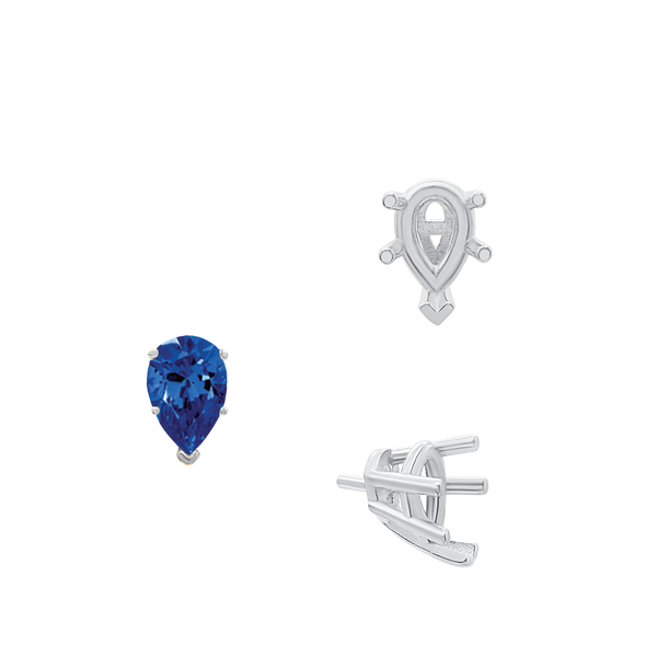 ITI NYC V-End Pear Shape Solitaire Settings With Peg in 14K Gold (5.00 x 3.00 mm - 15.00 x 9.00 mm)