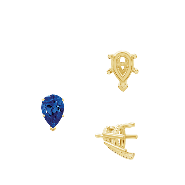 ITI NYC V-End Pear Shape Solitaire Settings With Peg in 14K Gold (5.00 x 3.00 mm - 15.00 x 9.00 mm)