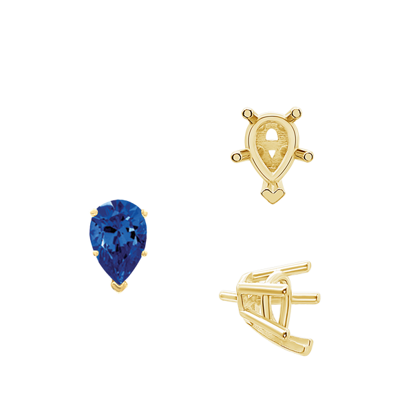 ITI NYC V-End Pear Shape Solitaire Settings With Peg in 14K Gold (5.00 x 3.00 mm - 14.00 x 9.00 mm)