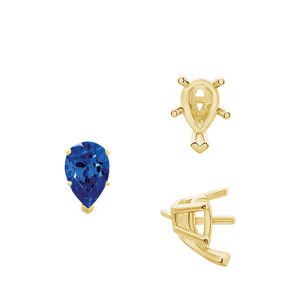 ITI NYC V-End Pear Shape Solitaire Settings With Peg in 14K Gold (5.00 x 3.00 mm - 14.00 x 9.00 mm)