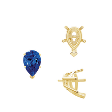 Load image into Gallery viewer, ITI NYC V-End Pear Shape Solitaire Settings With Peg in 14K Gold (5.00 x 3.00 mm - 15.00 x 9.00 mm)
