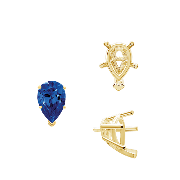 ITI NYC V-End Pear Shape Solitaire Settings With Peg in 14K Gold (5.00 x 3.00 mm - 15.00 x 9.00 mm)