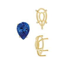 Load image into Gallery viewer, ITI NYC Five Prong Pear Shape Tapered Base Wire Basket Settings in 14K Gold (5.00 x 3.00 mm - 19.00 x 13.00 mm)
