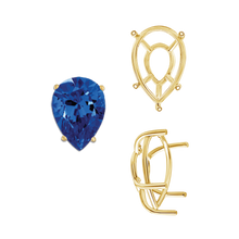 Load image into Gallery viewer, ITI NYC Five Prong Pear Shape Tapered Base Wire Basket Settings in 14K Gold (5.00 x 3.00 mm - 19.00 x 13.00 mm)
