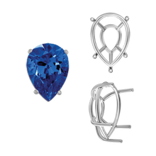 Load image into Gallery viewer, ITI NYC Five Prong Pear Shape Tapered Base Wire Basket Settings in 14K Gold (5.00 x 3.00 mm - 19.00 x 13.00 mm)
