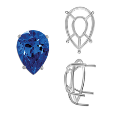 Load image into Gallery viewer, ITI NYC Five Prong Pear Shape Tapered Base Wire Basket Settings in 14K Gold (5.00 x 3.00 mm - 19.00 x 13.00 mm)
