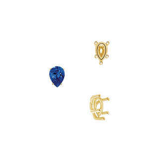 ITI NYC Five Prong Pear Shape Tapered Base Wire Basket Settings in 14K Gold (5.00 x 3.00 mm - 19.00 x 13.00 mm)