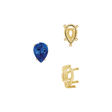 Load image into Gallery viewer, ITI NYC Five Prong Pear Shape Tapered Base Wire Basket Settings in 14K Gold (5.00 x 3.00 mm - 19.00 x 13.00 mm)
