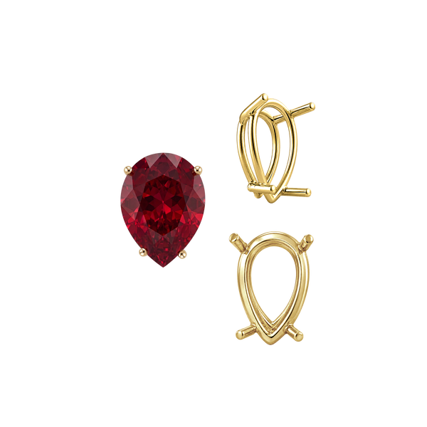 ITI NYC Four Prong Pear Shape Wire Basket Settings in 14K Gold (4.25 x 2.50 mm - 20.00 x 12.00 mm)