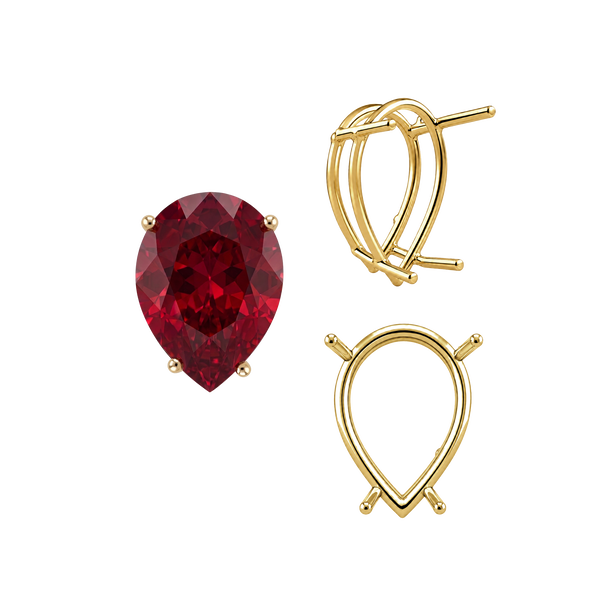 ITI NYC Four Prong Pear Shape Wire Basket Settings in 14K Gold (4.25 x 2.50 mm - 20.00 x 12.00 mm)