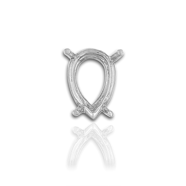 ITI NYC Four Prong Pear Shape Wire Basket Settings in Sterling Silver (4.25 x 2.50 mm - 16.00 x 12.00 mm)