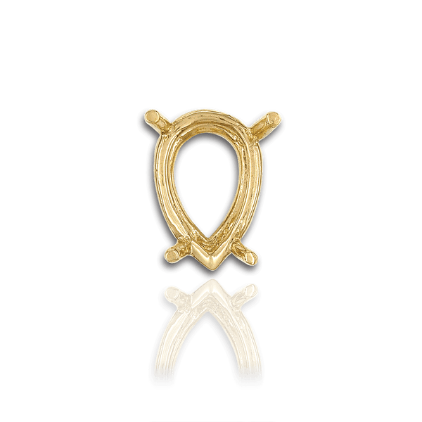 ITI NYC Four Prong Pear Shape Wire Basket Settings in 14K Gold (4.25 x 2.50 mm - 22.00 x 14.00 mm)