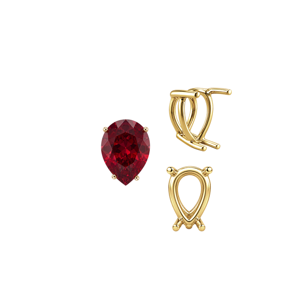 ITI NYC Four Prong Pear Shape Wire Basket Settings in 14K Gold (4.25 x 2.50 mm - 20.00 x 12.00 mm)