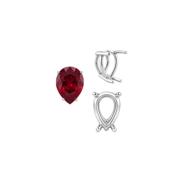 ITI NYC Four Prong Pear Shape Wire Basket Settings in Sterling Silver (4.25 x 2.50 mm - 20.00 x 12.00 mm)